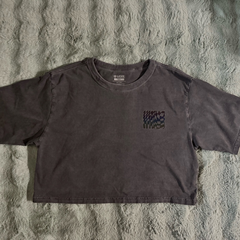 Vans Gray Cropped Short Sleeve Tee